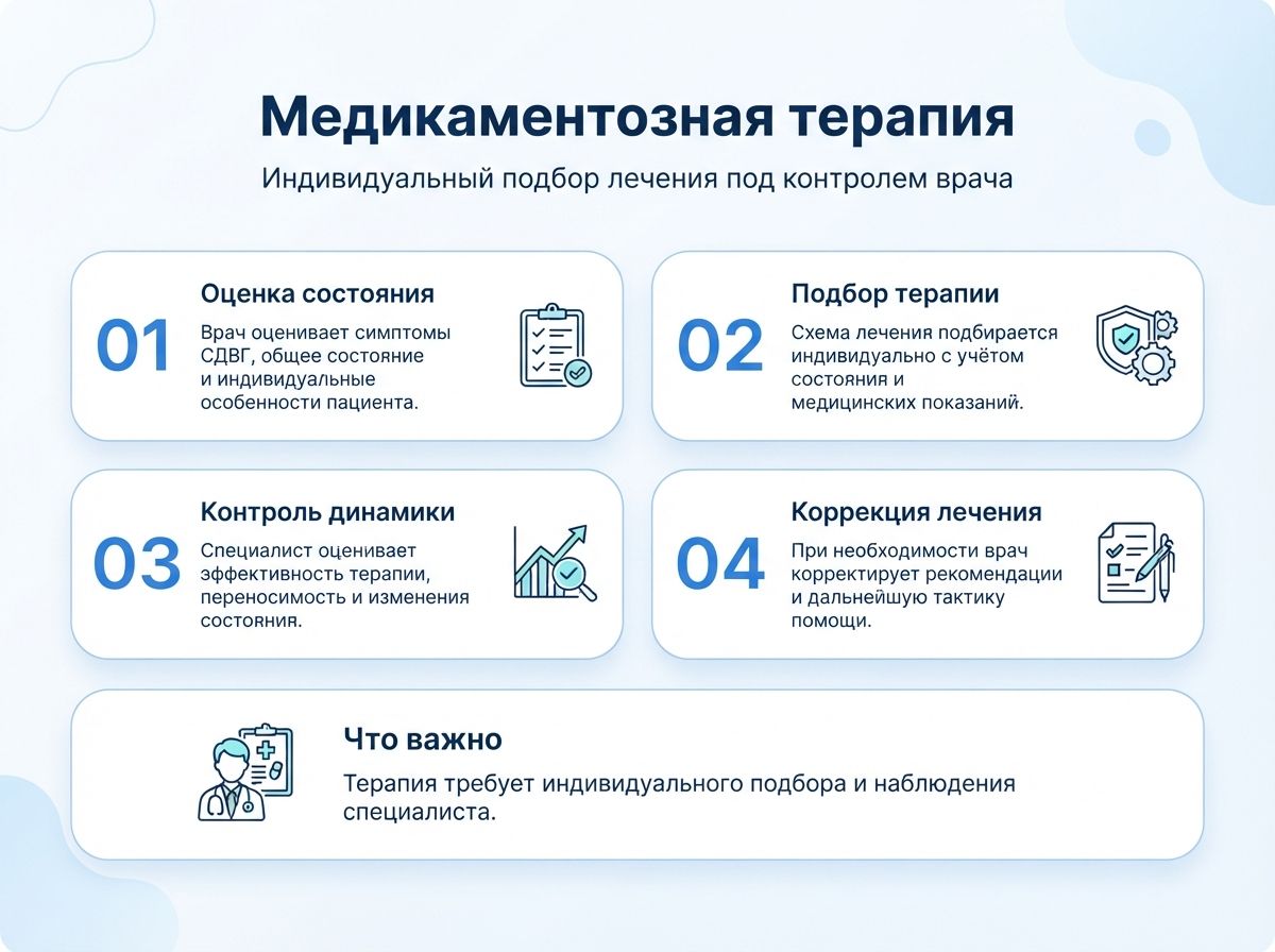 Лечение СДВГ в Дудинке у детей и взрослыхинфографика